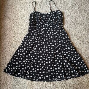 Francesca's Collections Black and White Floral Dress